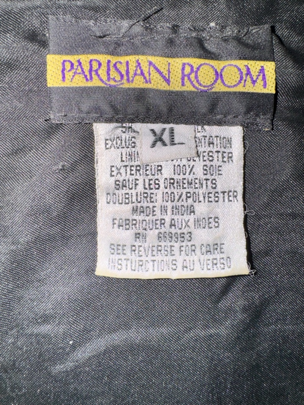 VTG Parisian Works Multicolor Silk Sequin & Embroidered Open-Front Jacket, XL - Picture 10 of 10